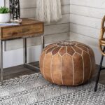 Pouf Artisanal Marocain en Cuir – Image 2