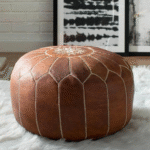 Pouf Artisanal Marocain en Cuir