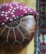 Pouf Artisanal Marocain en Cuir – Image 2