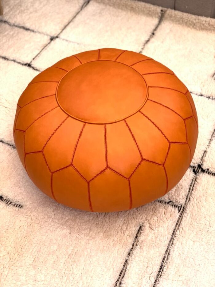 Pouf Artisanal Marocain en Cuir – Image 1