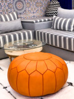 Pouf Artisanal Marocain en Cuir – Image 2