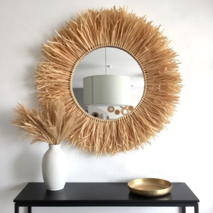 MIRROIR EN RAFFIA – Image 1