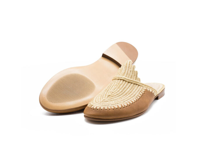 Sandale en raphia et cuir | Marron - Naturel – Image 2