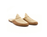 Sandale en raphia et cuir | Marron - Naturel
