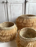 Baskets en raphia marocain ZULU tressées à la main - Trio – Image 3