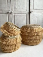 Baskets en raphia marocain ZULU tressées à la main - Trio – Image 2