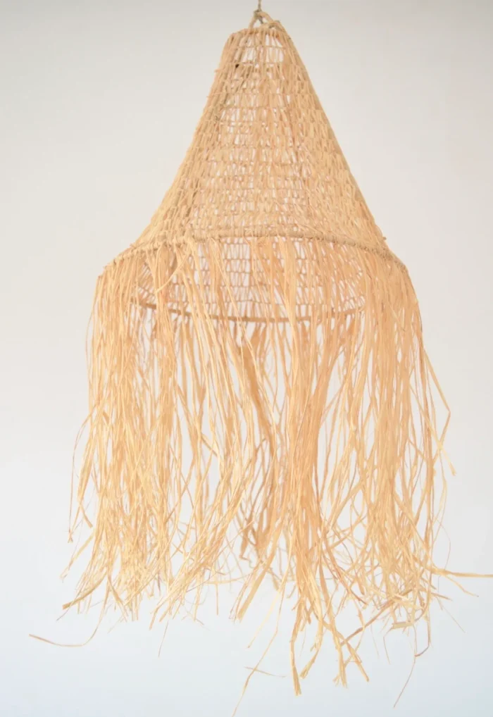 Abat-jour en crochet en raffia marocain Beldi – Image 2