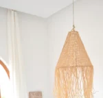 Abat-jour en crochet en raffia marocain Beldi