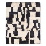 Tapis Beni Mrirt personnalisés du Maroc noir/Beige