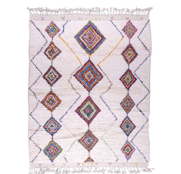 Tapis beni ourain sur mesure - Tapis marocain blanc – Image 1