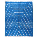 Tapis Boujad personnalisés du Maroc moderne Bleu