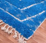 Tapis Boujad personnalisés du Maroc moderne Bleu – Image 3