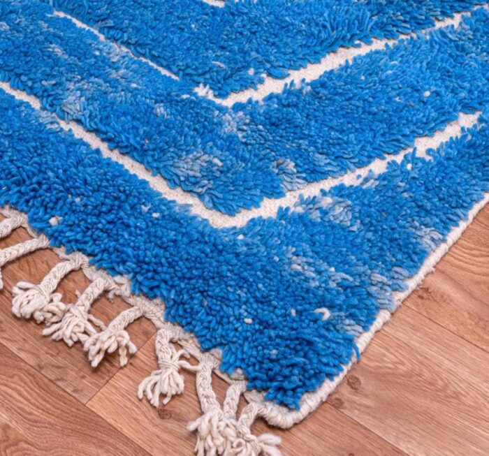 Tapis Boujad personnalisés du Maroc moderne Bleu – Image 3