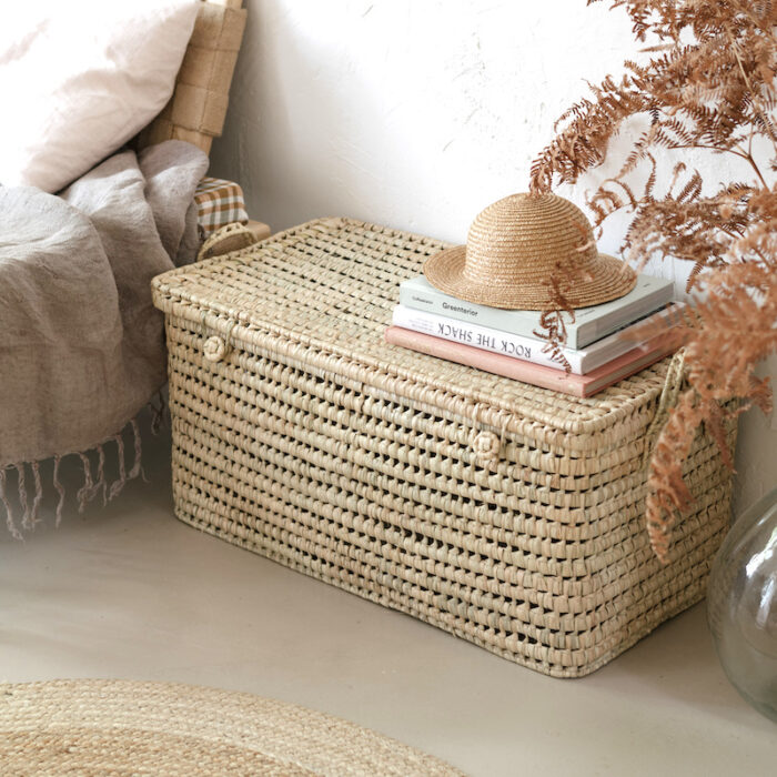 Coffre XL en feuilles de palmier – Image 1