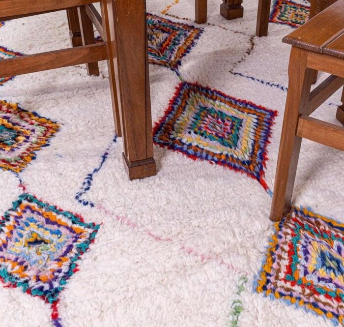 Tapis beni ourain sur mesure - Tapis marocain blanc – Image 2