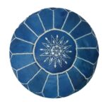 Pouf en cuir véritable décoratif artisanat Marrakech