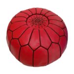 Pouf en cuir véritable décoratif artisanat Marrakech – Image 3