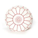 Pouf en cuir véritable décoratif artisanat Marrakech