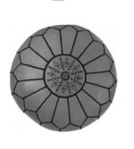 Pouf en cuir véritable décoratif artisanat Marrakech