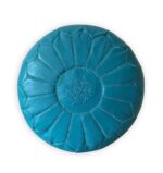 Pouf en cuir véritable décoratif artisanat Marrakech