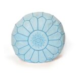 Pouf en cuir véritable décoratif artisanat Marrakech