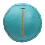 Pouf en cuir véritable décoratif artisanat Marrakech – Image 3