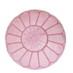 Pouf en cuir véritable décoratif artisanat Marrakech