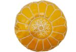 Pouf en cuir véritable décoratif artisanat Marrakech