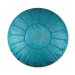 Pouf en cuir véritable décoratif artisanat Marrakech