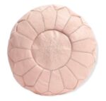 Pouf en cuir véritable décoratif artisanat Marrakech