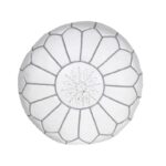 Pouf en cuir véritable décoratif artisanat Marrakech