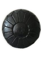 Pouf en cuir véritable décoratif artisanat Marrakech