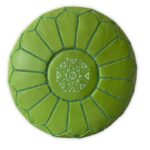 Pouf en cuir véritable décoratif artisanat Marrakech