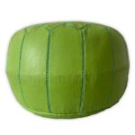 Pouf en cuir véritable décoratif artisanat Marrakech – Image 3