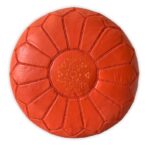 Pouf en cuir véritable décoratif artisanat Marrakech
