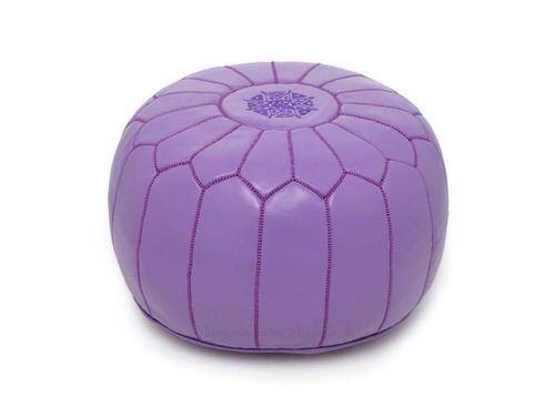 poof 67 Pouf en cuir véritable décoratif artisanat Marrakech – Image 1