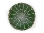 Pouf en cuir véritable décoratif artisanat Marrakech