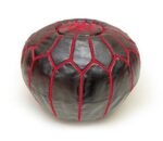 Pouf en cuir véritable décoratif artisanat Marrakech