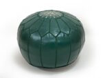 Pouf en cuir véritable décoratif artisanat Marrakech
