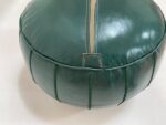 Pouf en cuir véritable décoratif artisanat Marrakech – Image 3