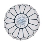 Pouf en cuir véritable décoratif artisanat Marrakech